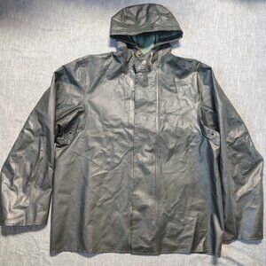 VINTAGE Helly Hanson Raincoat Mens Size Medium Moss Green Waterproof Norway